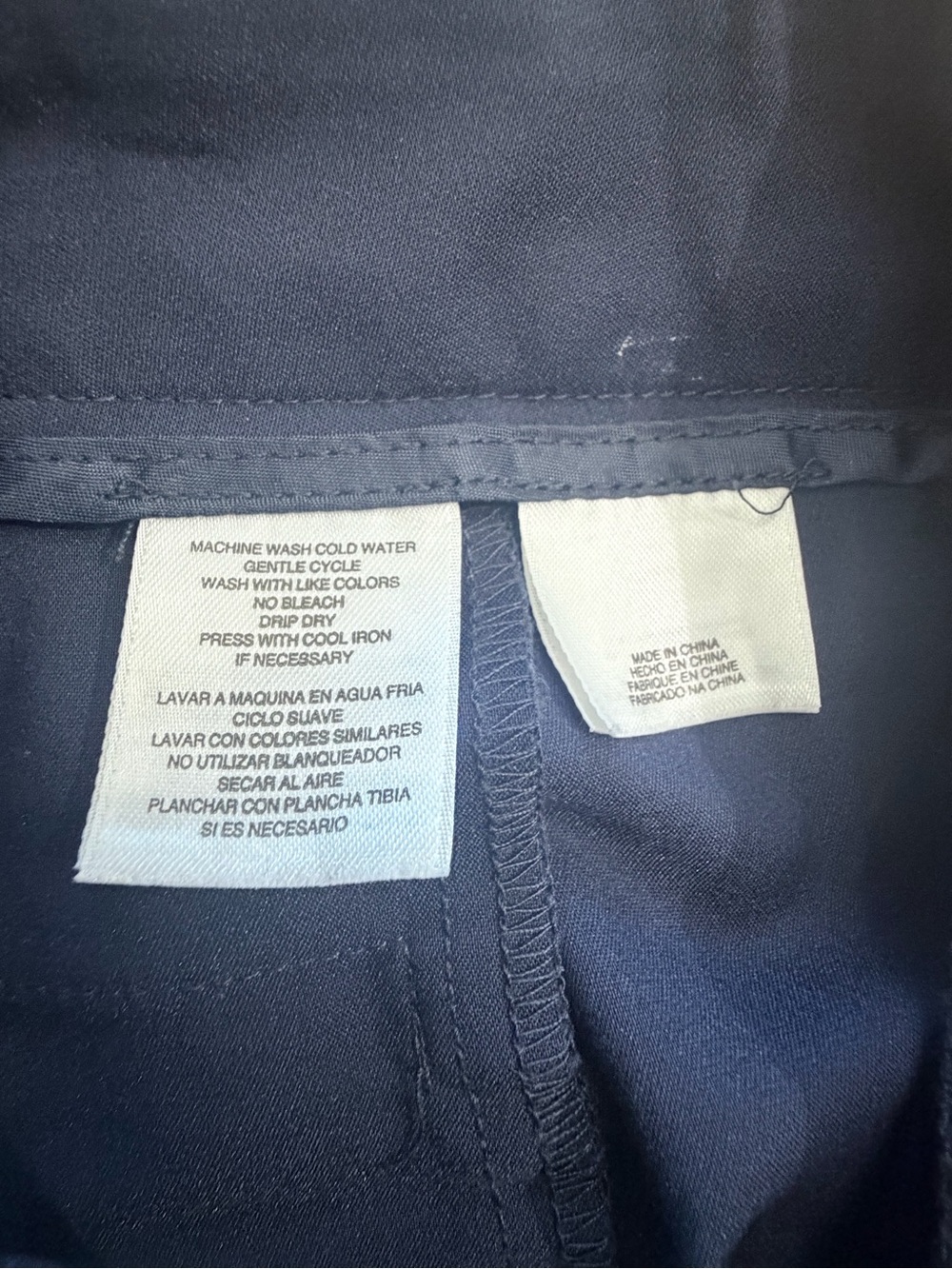 Jones New York Collection Stretch Navy Blue Straight Leg Dress Pants 32” Waist - Picture 4 of 9